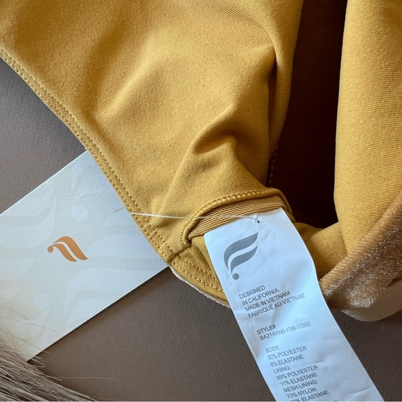 Fabletics Velvet Twist Front Gold Bralette - Picture 10 of 11